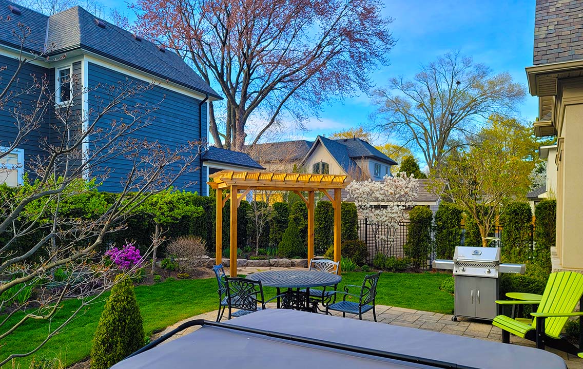 Image of a gazebo in a backyard