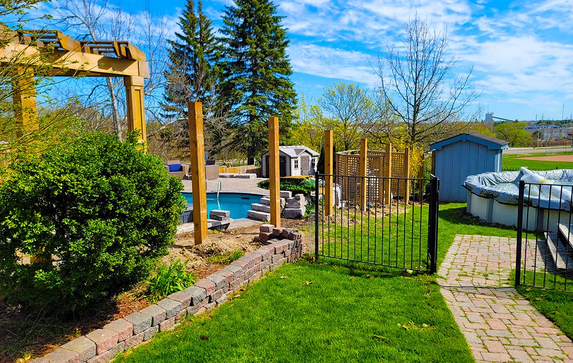 What to expect from our Post Hole Digging company 5 Image of posts set up in a gorgeous backyard